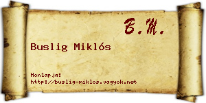 Buslig Miklós névjegykártya