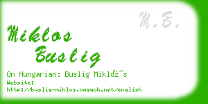 miklos buslig business card